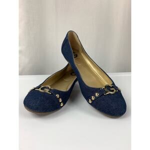 Guess Denim Flats Ballet Flats Gold Hardware Size 8M